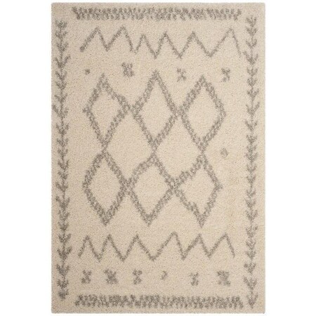 Safavieh 3 x 5 ft. Arizona Shag Power Loomed Rug, Small Rectangle - Ivory and Grey ASG749G-3
